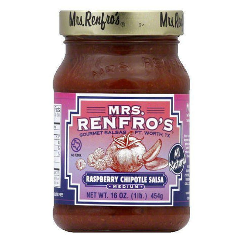 Mrs. Renfro's Salsa Chipotle Raspberry, 16 OZ (Pack of 6)
