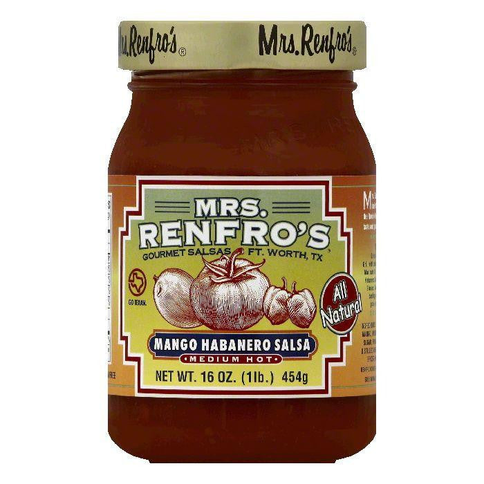 Mrs Renfros Medium Hot Mango Habanero Salsa, 16 OZ (Pack of 6)