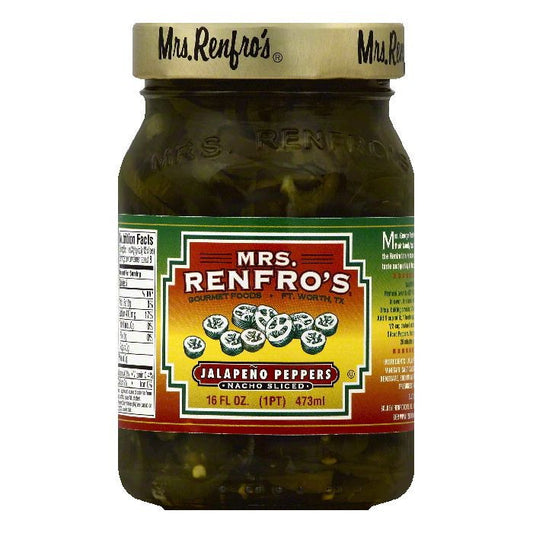 Mrs Renfros Nacho Sliced Jalapeno Peppers, 16 OZ (Pack of 6)