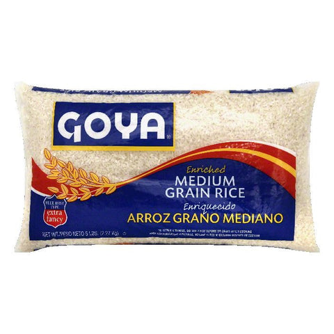 Goya Medium Grain Enriched Rice, 5 lb (Pack of 12)