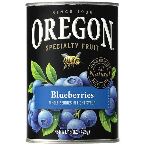 Oregon Fruit Products Blueberries in Light Syrup 15 Oz (Pack of 8)