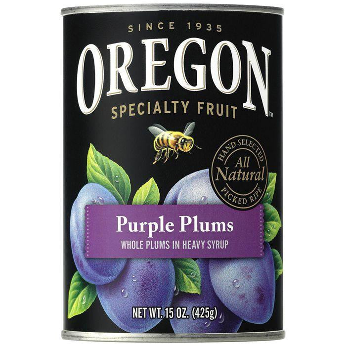 Oregon Fruit Products Whole Purple Plums in Heavy Syrup 15 Oz (Pack of 8)