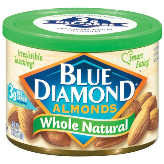 Blue Diamond Whole Natural Almonds 6 Oz (Pack of 12)