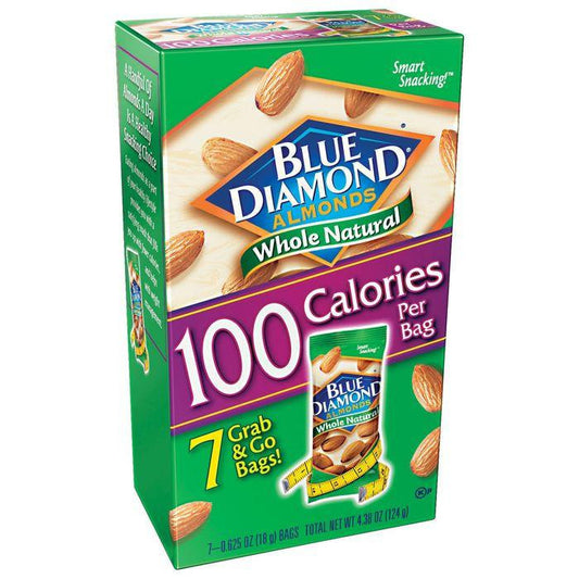 Blue Diamond Whole Natural .625 Oz Almonds 7 Ct (Pack of 6)