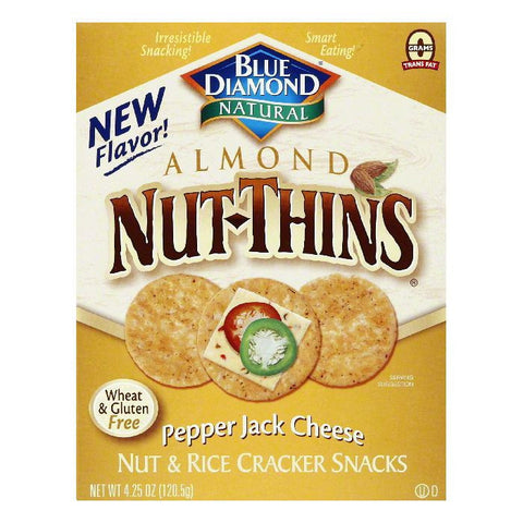Blue Diamond Pepper Jack Cheese Nut Thin Crackers, 4.25 OZ (Pack of 12)