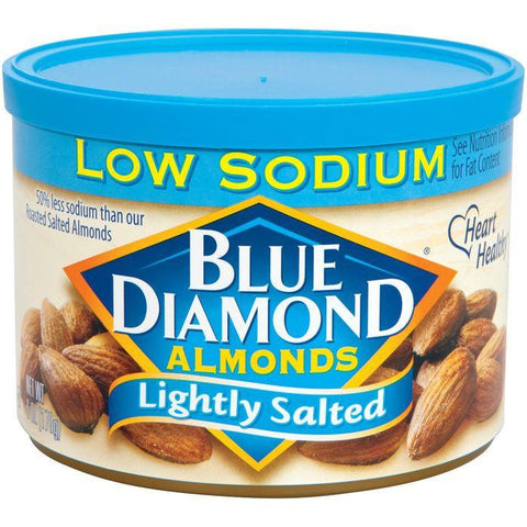 Blue Diamond Almonds Lightly Salted Low Sodium Almonds 6 Oz (Pack of 12)