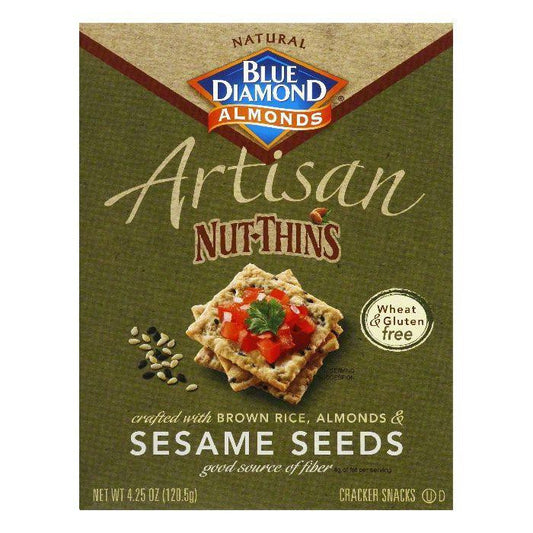 Blue Diamond Gluten Free Sesame Seed Nut Thin Crackers, 4.25 OZ (Pack of 12)