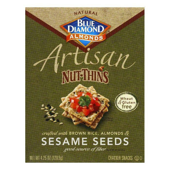 Blue Diamond Gluten Free Sesame Seed Nut Thin Crackers, 4.25 OZ (Pack of 12)