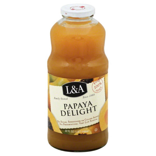 L&A Papaya Delight 100% Juice, 32 Fo (Pack of 6)