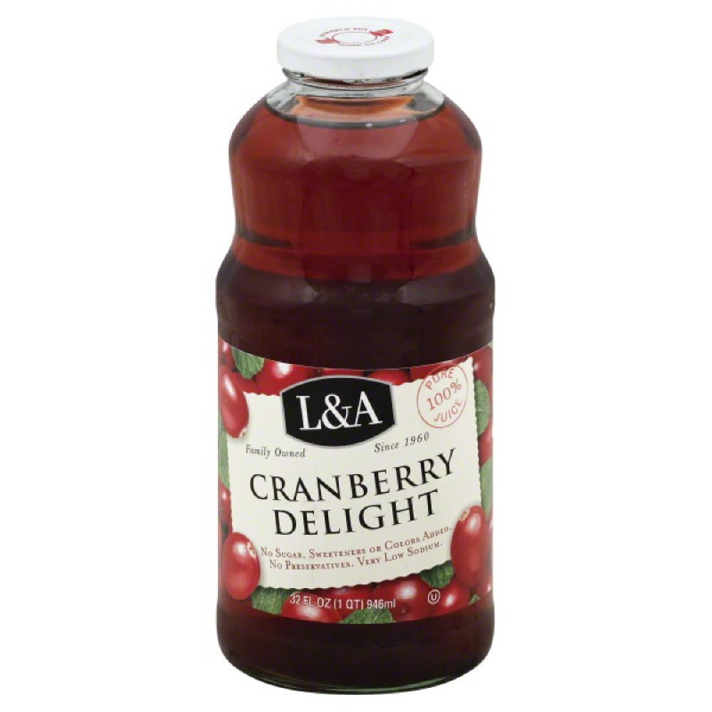 L&A Cranberry Delight 100% Juice, 32 Fo (Pack of 6)