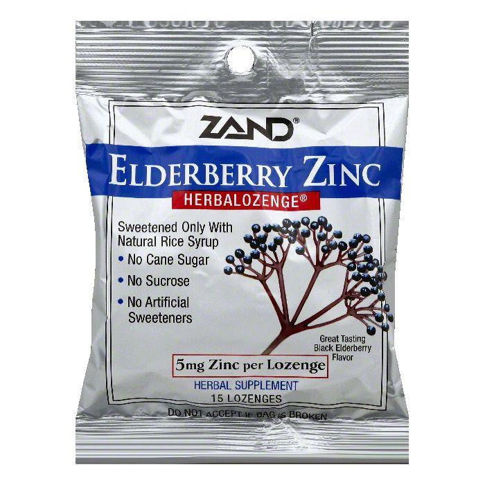 Zand Black Elderberry Flavor Elderberry Zinc Lozenges, 15 ea (Pack of 12)