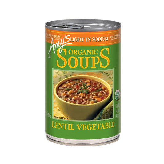 Amy's Kitchen Organic Light in Sodium - Lentil Vegetable Soup, 14.5 Oz (Pack of 12)