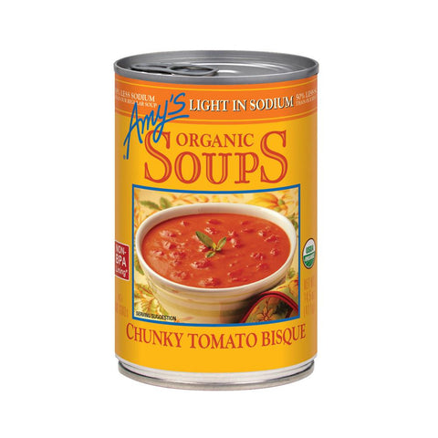 Amy's Kitchen Organic Light in Sodium - Chunky Tomato Bisque, 14.5 Oz (Pack of 12)