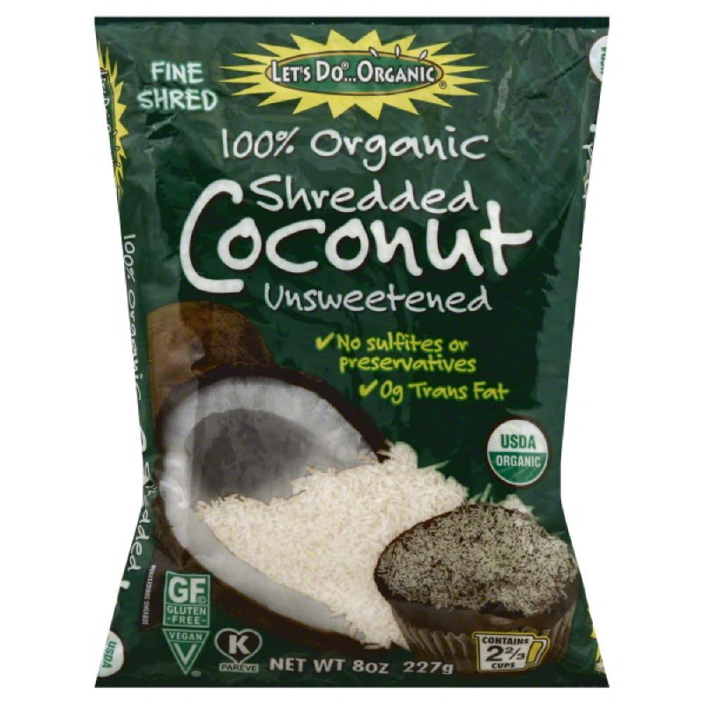 Lets Do Organic Unsweetened Shredded Coconut, 8 Oz (Pack of 12)