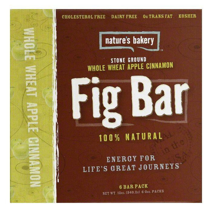 Natures Bakery Whole Wheat Apple Cinnamon Fig Bar, 12 Oz (Pack of 6)