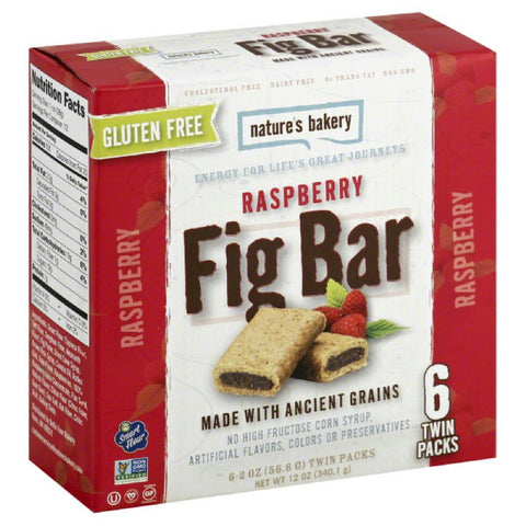 Natures Bakery Raspberry Fig Bar, 12 Oz (Pack of 6)