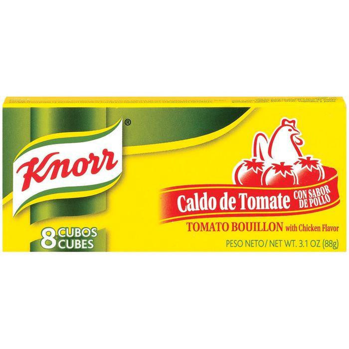 Knorr Hispanic Tomato W/Chicken Flavor Cubes Bouillon 8 Ct (Pack of 24)