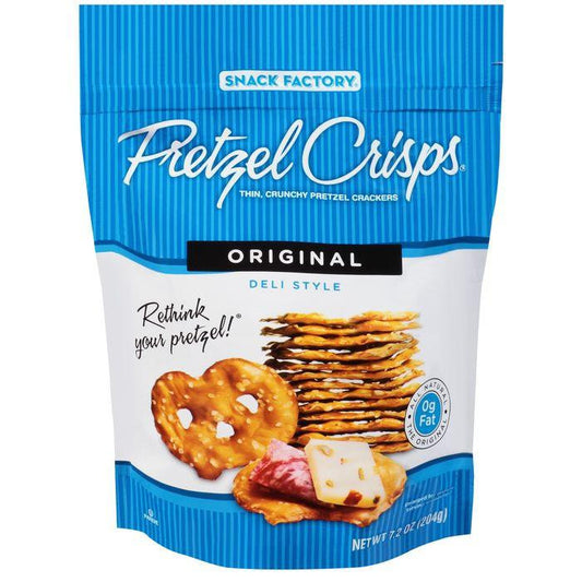 Pretzel Crisps Original Deli Style Pretzel Crackers 7.2 Oz Bag (Pack of 12)