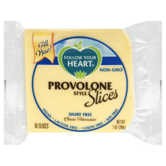 Follow Your Heart Provolone Style Slices Dairy Free Cheese Alternative, 7 Oz (Pack of 12)