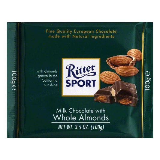 Ritter Sport Chocolate Bar Milk Whole Almond, 3.5 OZ (Pack of 11)