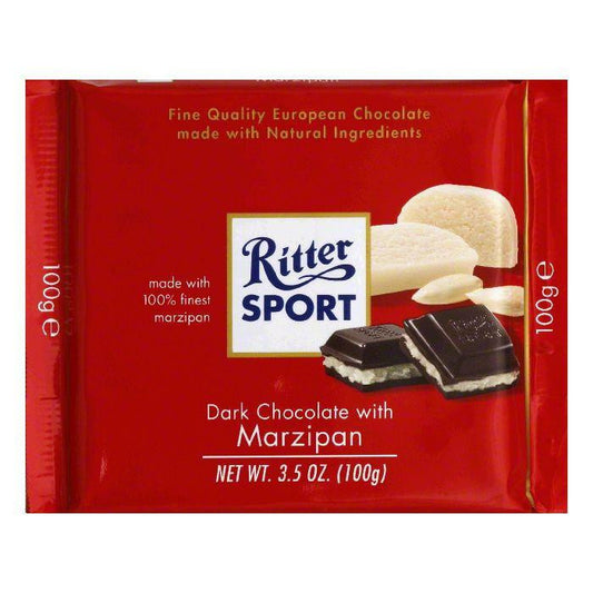 Ritter Sport Chocolate Bar Marzipan, 3.5 OZ (Pack of 12)