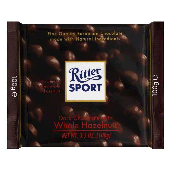 Ritter Sport Chocolate Bar Dark Whole Hazelnut, 3.5 OZ (Pack of 10)