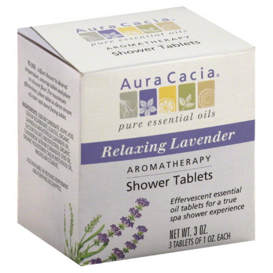 Aura Cacia Relaxing Lavender Aromatherapy Shower Tablets, 3 Oz (Pack of 3)