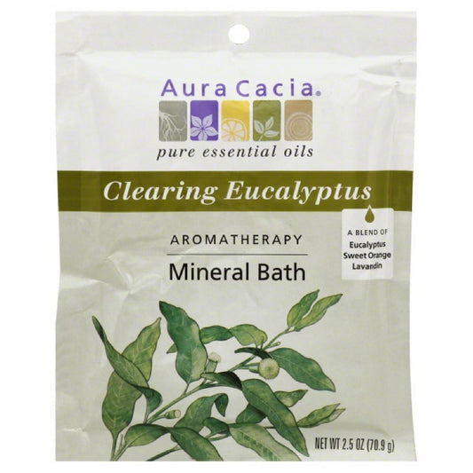 Aura Cacia Clearing Eucalyptus Aromatherapy Mineral Bath, 2.5 Oz (Pack of 6)