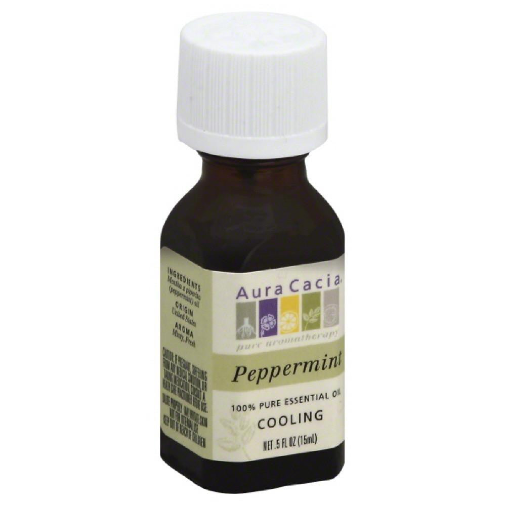 Aura Cacia Peppermint 100% Pure Essential Oil, 0.5 Oz