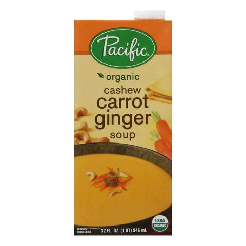 Pacific Foods Soup Cashew Carrot Ginger, 32 OZ (Pack of 12)