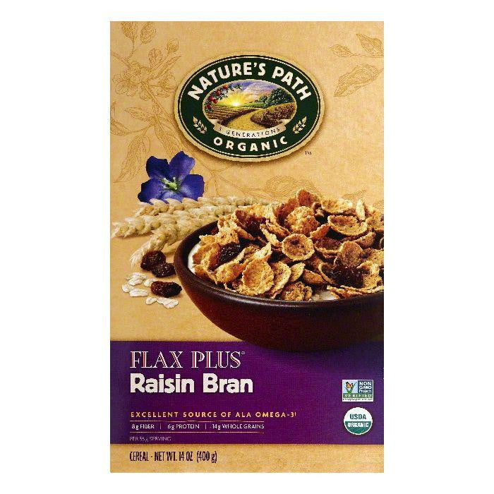 Natures Path Raisin Bran Flax Plus Cereal, 14 OZ (Pack of 12)