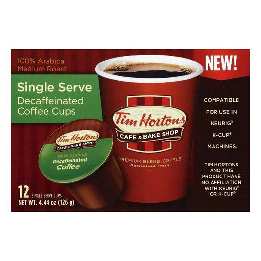 Tim Hortons Decaffeinated Medium Roast Single Serve Coffee, 12 ea (Pack of 6)