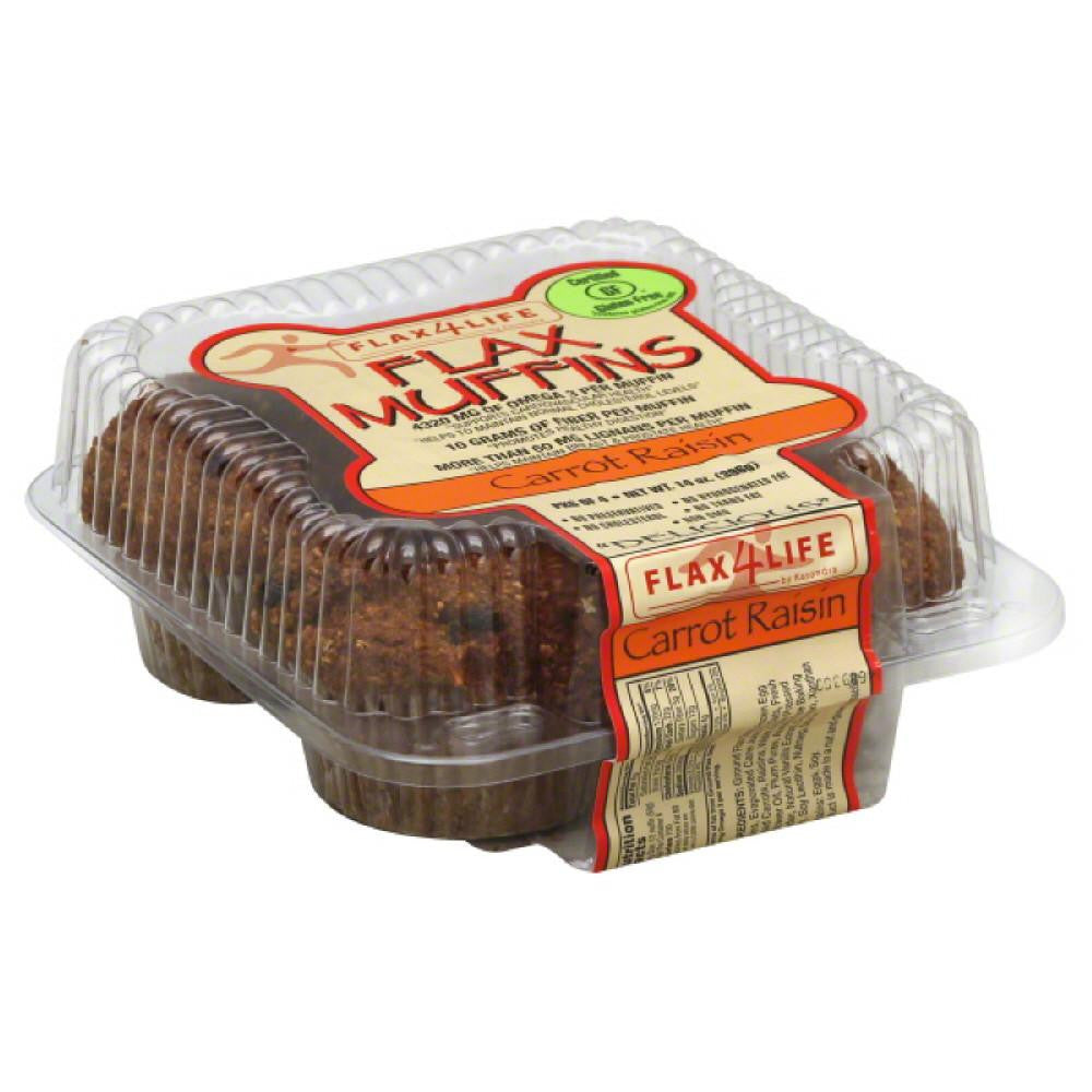 Flax4Life Carrot Raisin Flax Muffins, 14 Oz (Pack of 6)