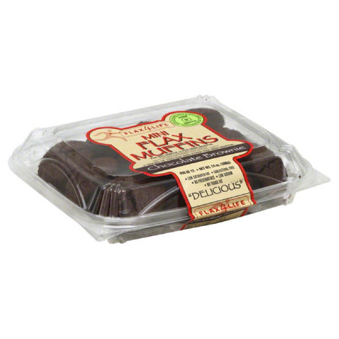 Flax4Life Chocolate Brownie Mini Flax Muffins, 14 Oz (Pack of 6)