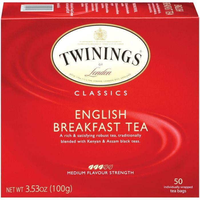 Twinings of London Classics English Breakfast Medium Flavour Strength Tea Bags 50 Ct (Pack of 6)