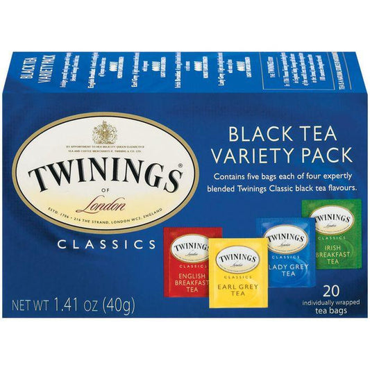 Twinings of London Black Tea Variety Pack 1.41 Oz Tea Bags 20 Ct (Pack of 6)