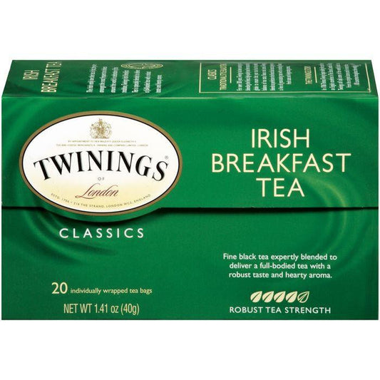 Twinings of London Classics Irish Breakfast Robust Tea Bags 20 Ct (Pack of 6)