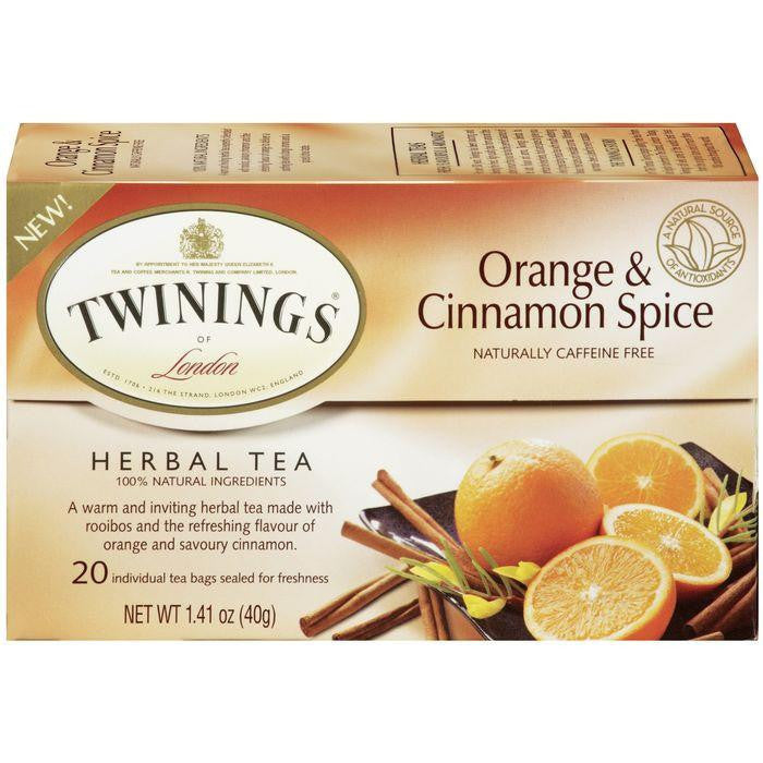 Twinings of London Orange & Cinnamon Spice Herbal Tea 20 (Pack of 6)