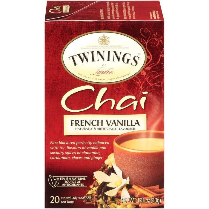 Twinings of London French Vanilla Chai Tea Bags 1.41 Oz (Pack of 6)