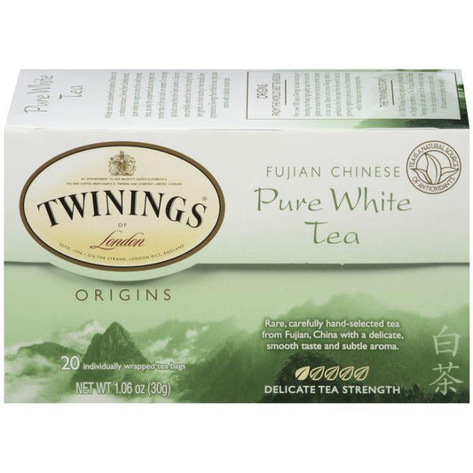 Twinings of London Origins Fujian Chinese Pure White 20 Ct Tea Bags 1.06 Oz (Pack of 6)