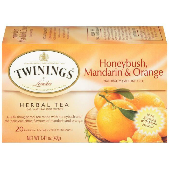 Twinings of London Herbal Honeybush Mandarin & Orange Herbal Tea 20 Ct Tea Bags 1.41 Oz  (Pack of 6)