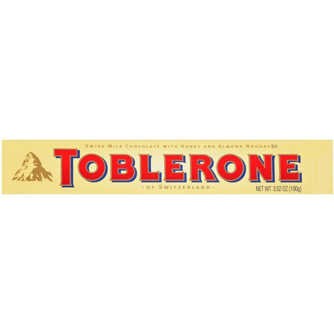 Toblernone Swiss Milk Chocolate with Honey and Almond Nougat 3.52 oz (Pack of 20)