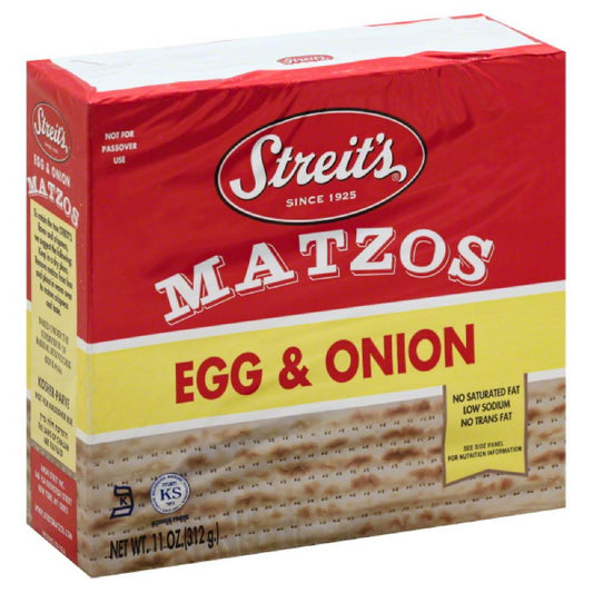 Streits Egg & Onion Matzos, 11 Oz (Pack of 12)