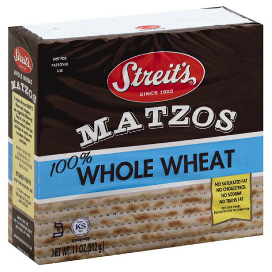 Streits No Salt Added 100% Whole Wheat Matzos, 11 Oz (Pack of 12)