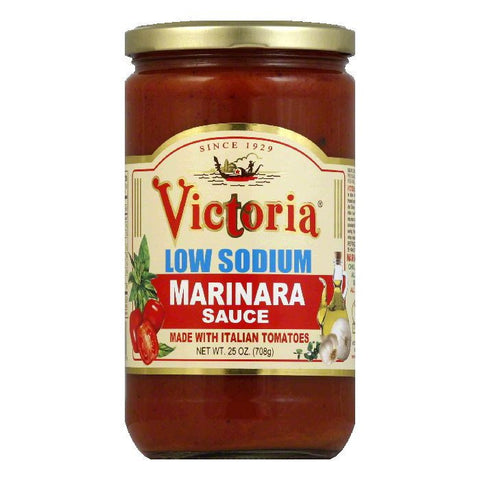Victoria Low Sodium Marinara Sauce, 25 OZ (Pack of 6)
