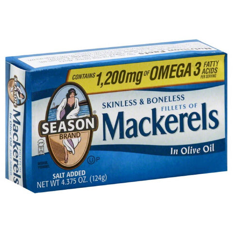 Season Fillets Mackerels in Olive Oil, 4.375 Oz (Pack of 12)