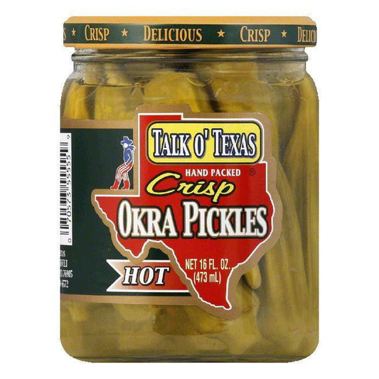 Talk O' Texas Okra Hot, 16 OZ (Pack of 12)