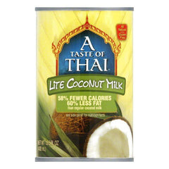 A Taste of Thai Gluten Free Lite Coconut Milk, 13.5 FO (Pack of 12)