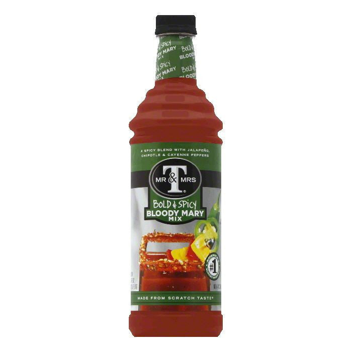 Mr. & Mrs. T Rich Spicy Bloody Mary Mix, 33.8 OZ (Pack of 6)