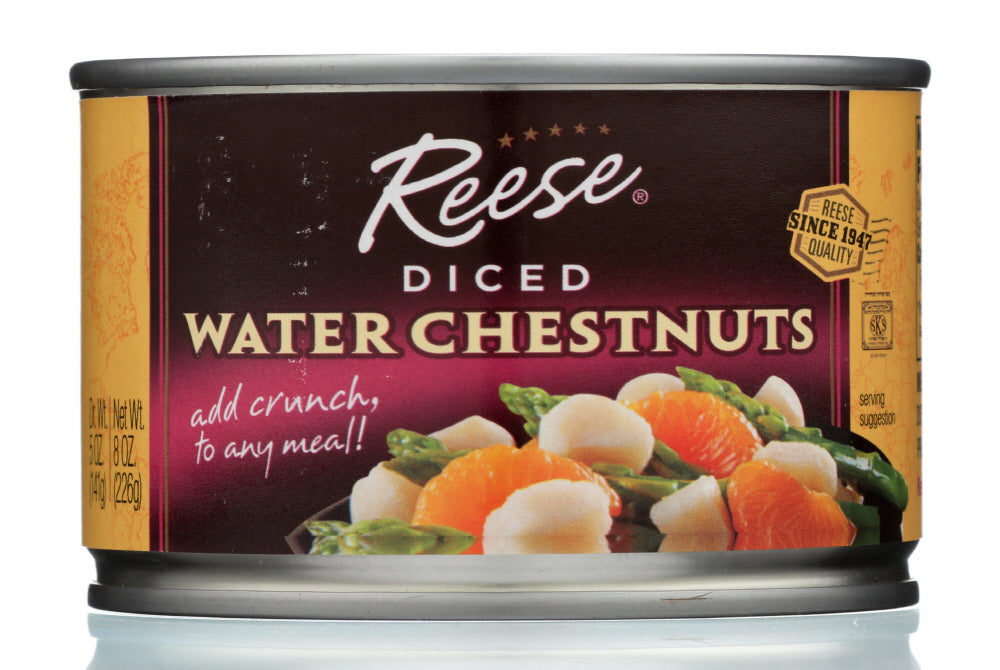 Reese Diced Waterchestnuts, 8 OZ (Pack of 24)